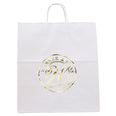 White Knight Bag with Twisted Handle